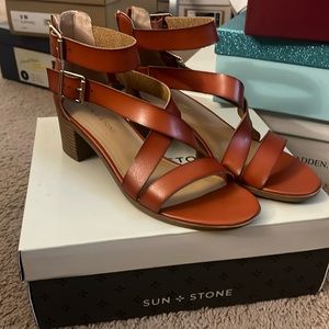 Sun+stone Leather Sandals Black and Brown